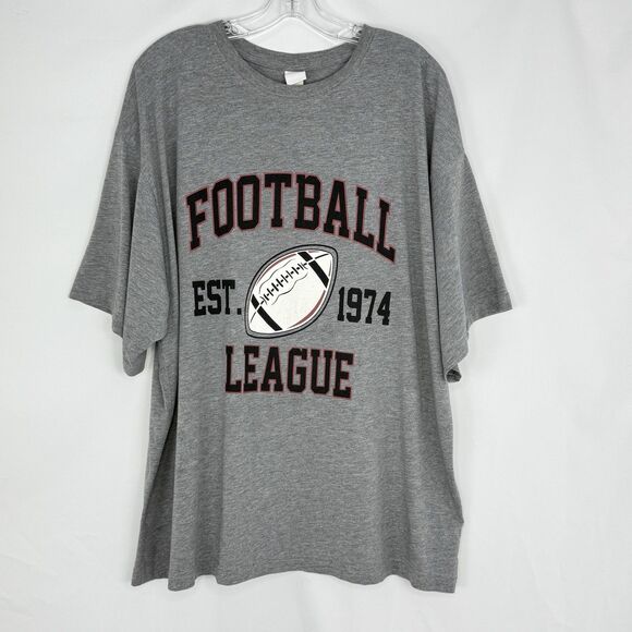 H&M Mens Graphic Football T-Shirt Size L Gray Short Sleeve - Picture 2 of 9
